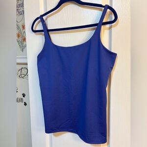 New York & Company Blue Fitted Camisole Sleeveless Top